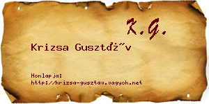 Krizsa Gusztáv névjegykártya