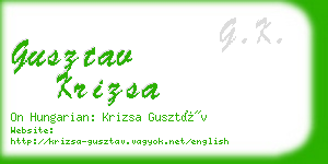 gusztav krizsa business card